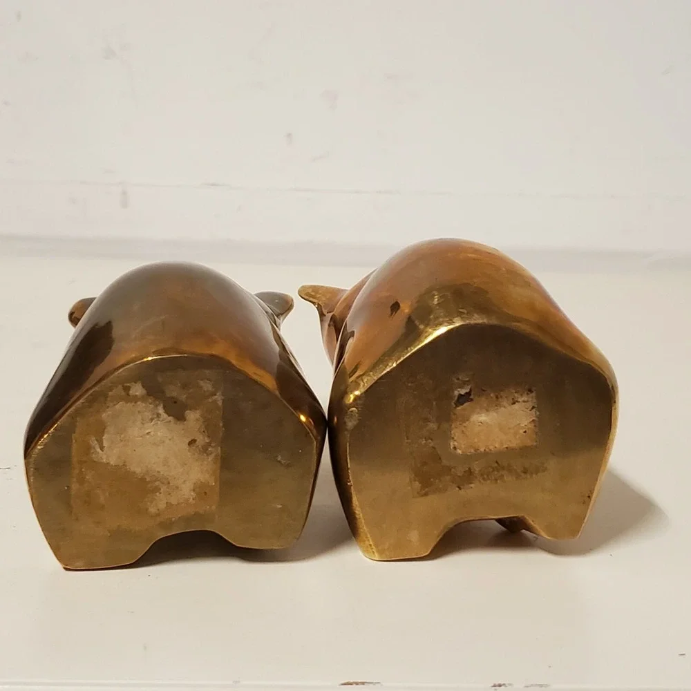 Brass Panda Bear Cubs Figurines Paperweights Miniature Statues‎ 4